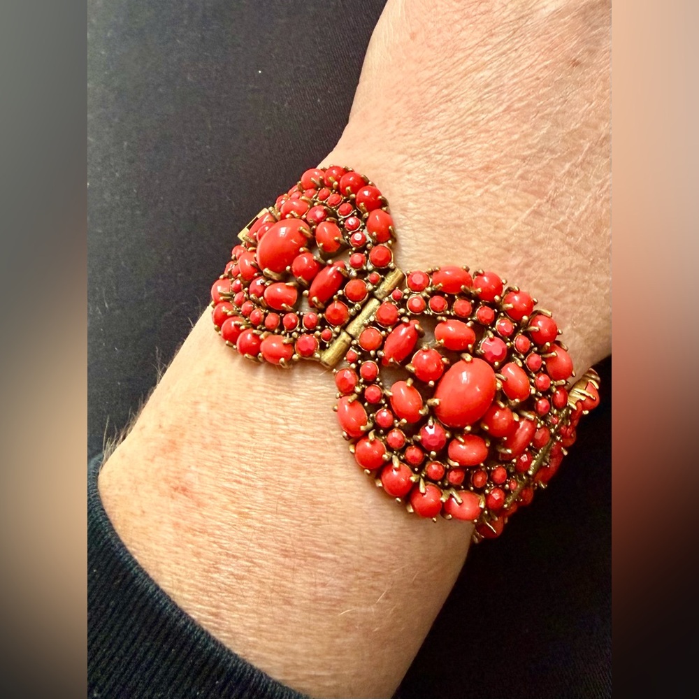 Vintage Stella & Dot Red Sardinia Chunky Bracelet